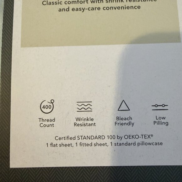 Threshold Twin XL Sheet Set + 2 Pillowcases 400TC Cotton Sateen Light Blue Dorm - Picture 3 of 7